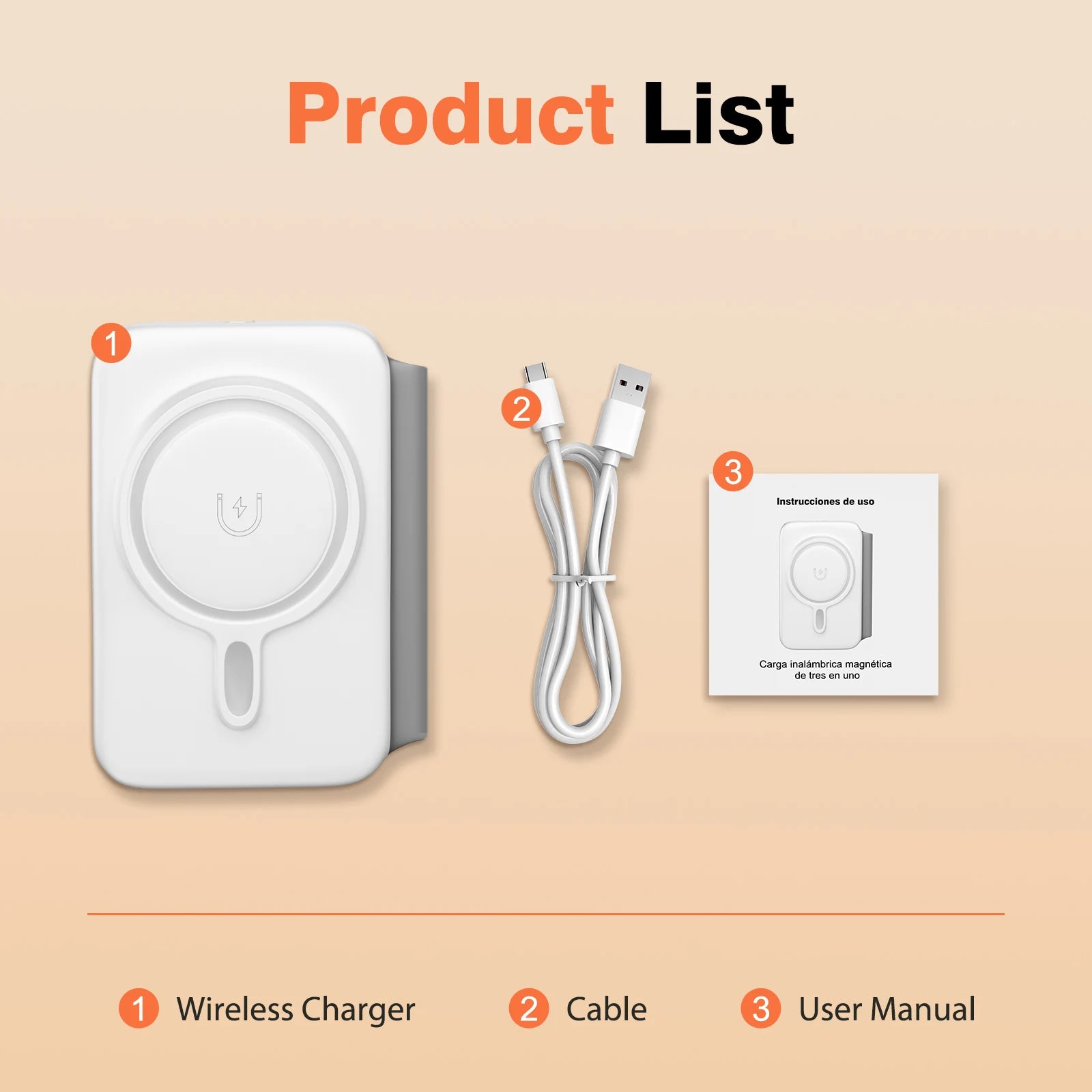 3 in 1 Wireless Charger Station Magnetic Foldable 15W for Apple Devi