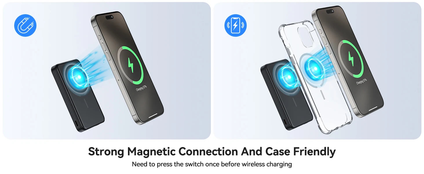 NEWDERY10000mAh Magnetic Wireless Power Bank for Apple Watch /9/8/7/