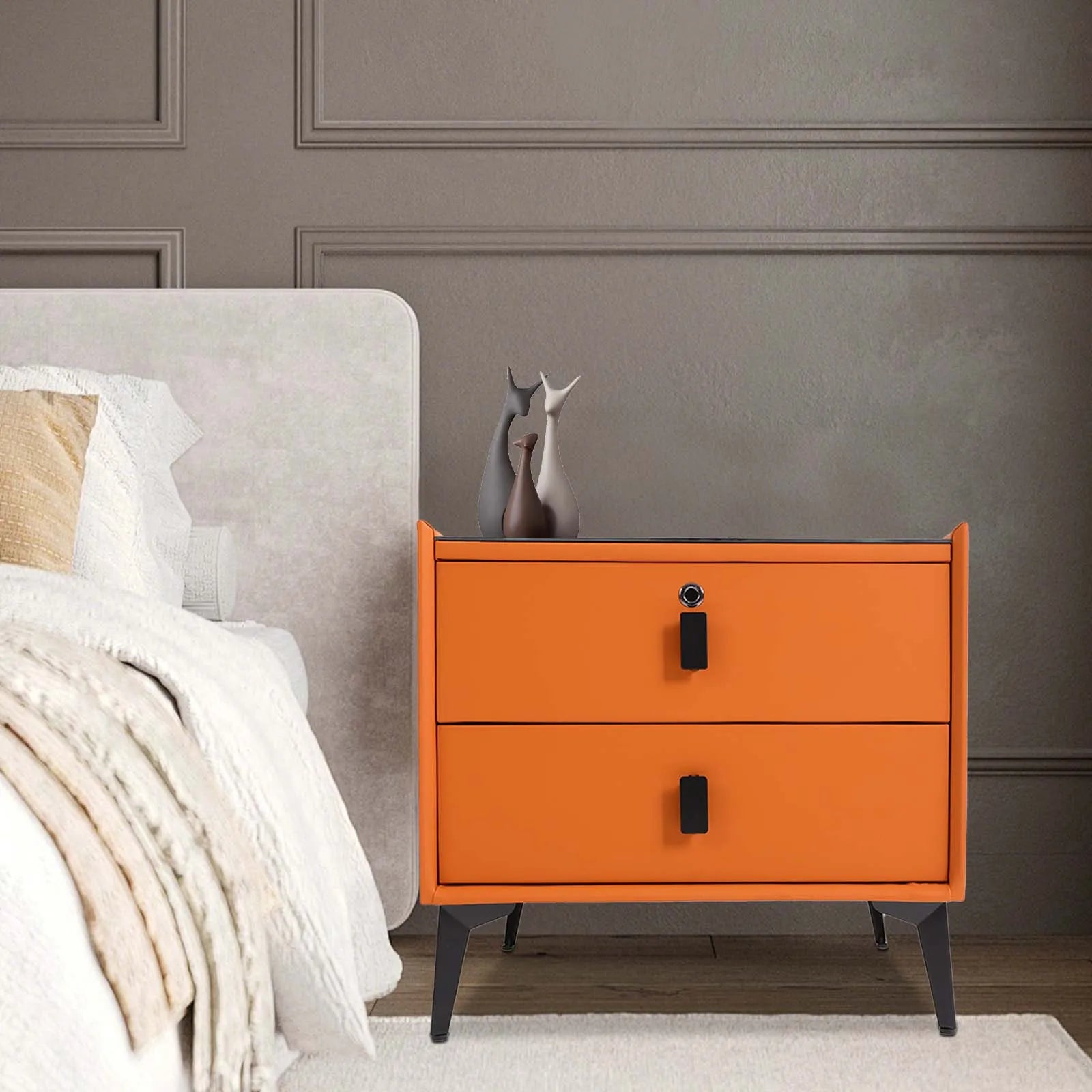 Bedside Table with Drawers Bluetooth Speaker Smart Bedside Table Bed