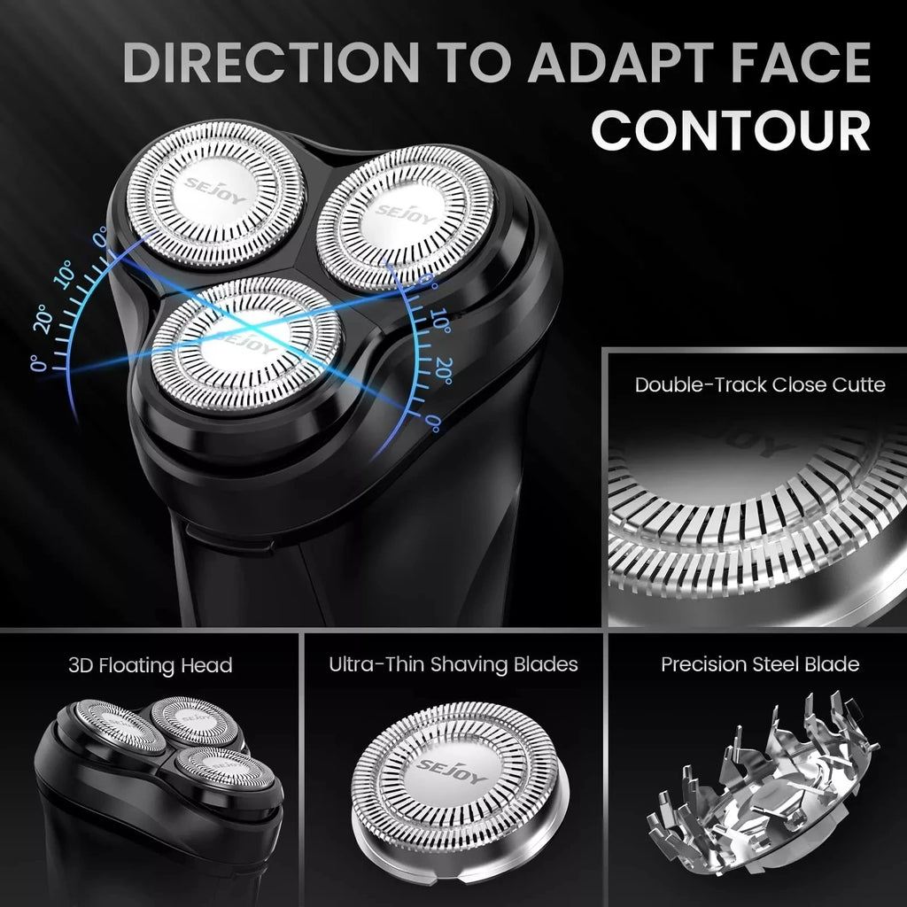 Sejoy Electric Razor Beard Shavers for Men 3D Cordless Rechargeable