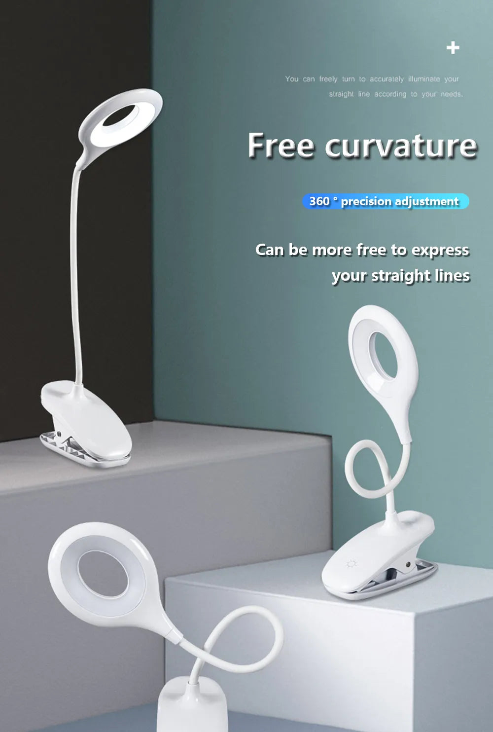 Led Desk Lamp Stepless Dimmable Touch Foldable Table Lamp Bedside Re
