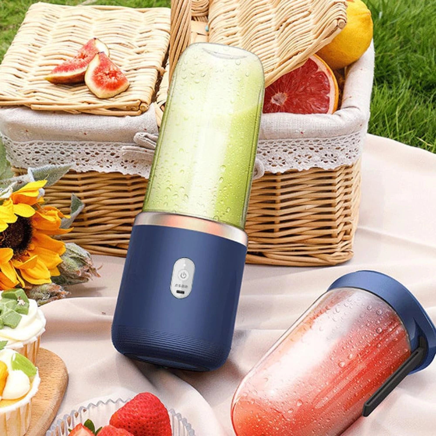 Portable USB Rechargeable Blender with Six Sharp Stainless Steel Ice