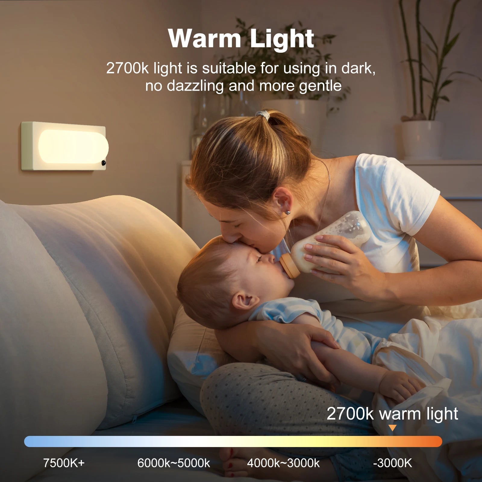 Motion Sensor Light, USB – C Rechargeable 2700K Dimmer LED Battery O