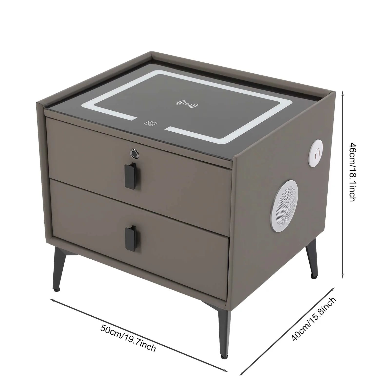 Bedside Table with Drawers Bluetooth Speaker Smart Bedside Table Bed