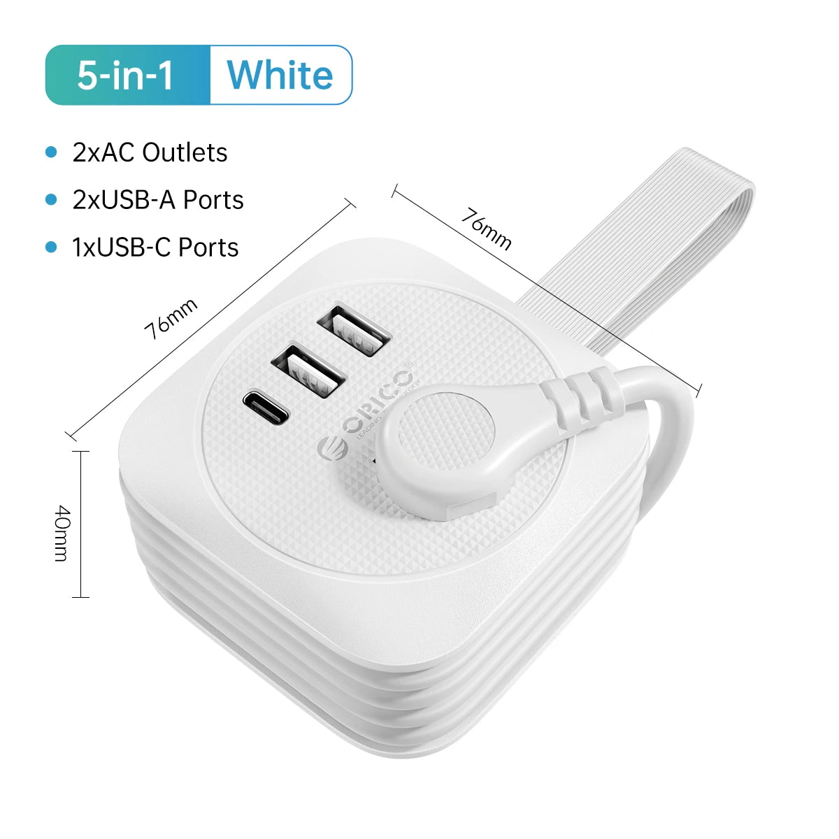 ORICO Travel Power Strip Adapter Smart Plug Multiple Extension Socke
