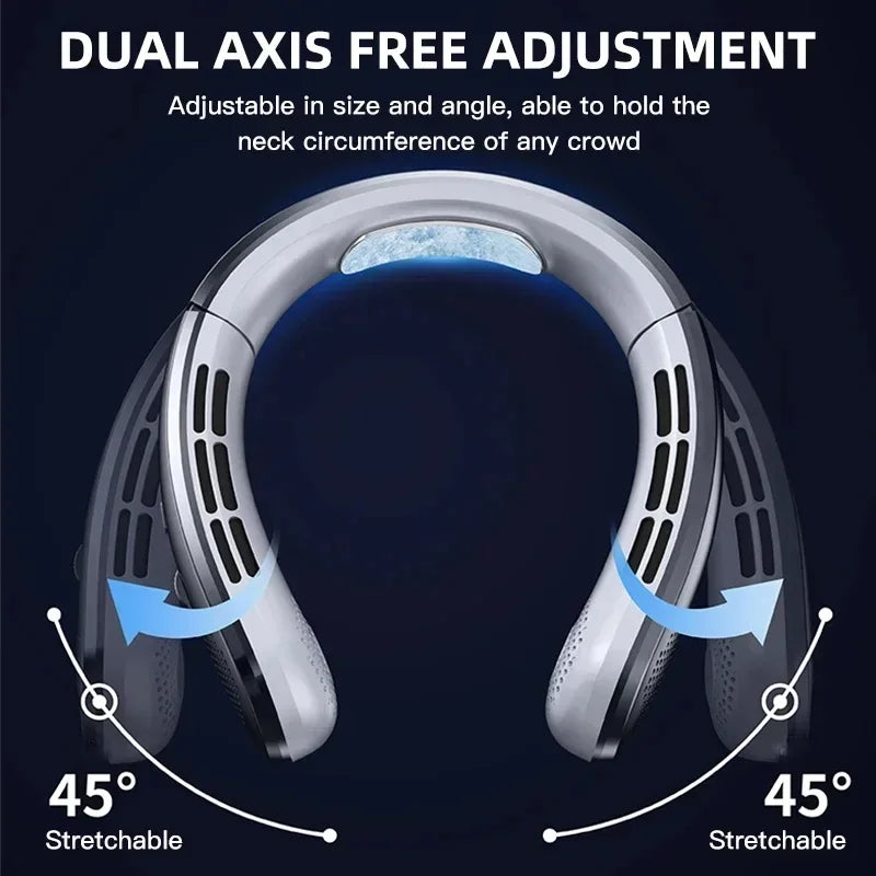 8000mAh USB Hanging Neck Fan Portable Bladeless Mini Rechargeable Mu