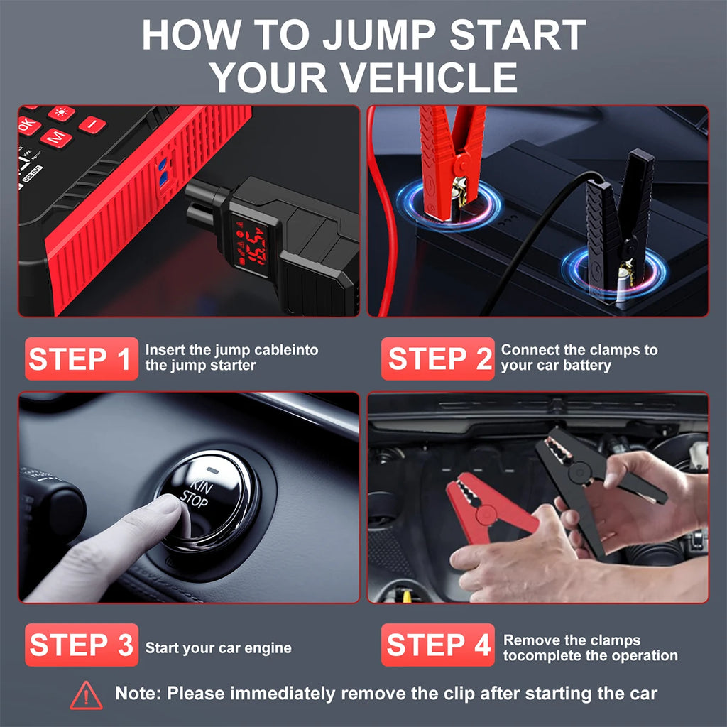 4 in 1 7000A/4000A Jump Starter Power Bank 150PSI Air Compressor Tir