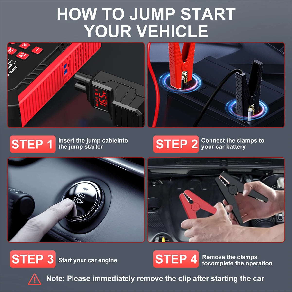 4 in 1 7000A/4000A Jump Starter Power Bank 150PSI Air Compressor Tir