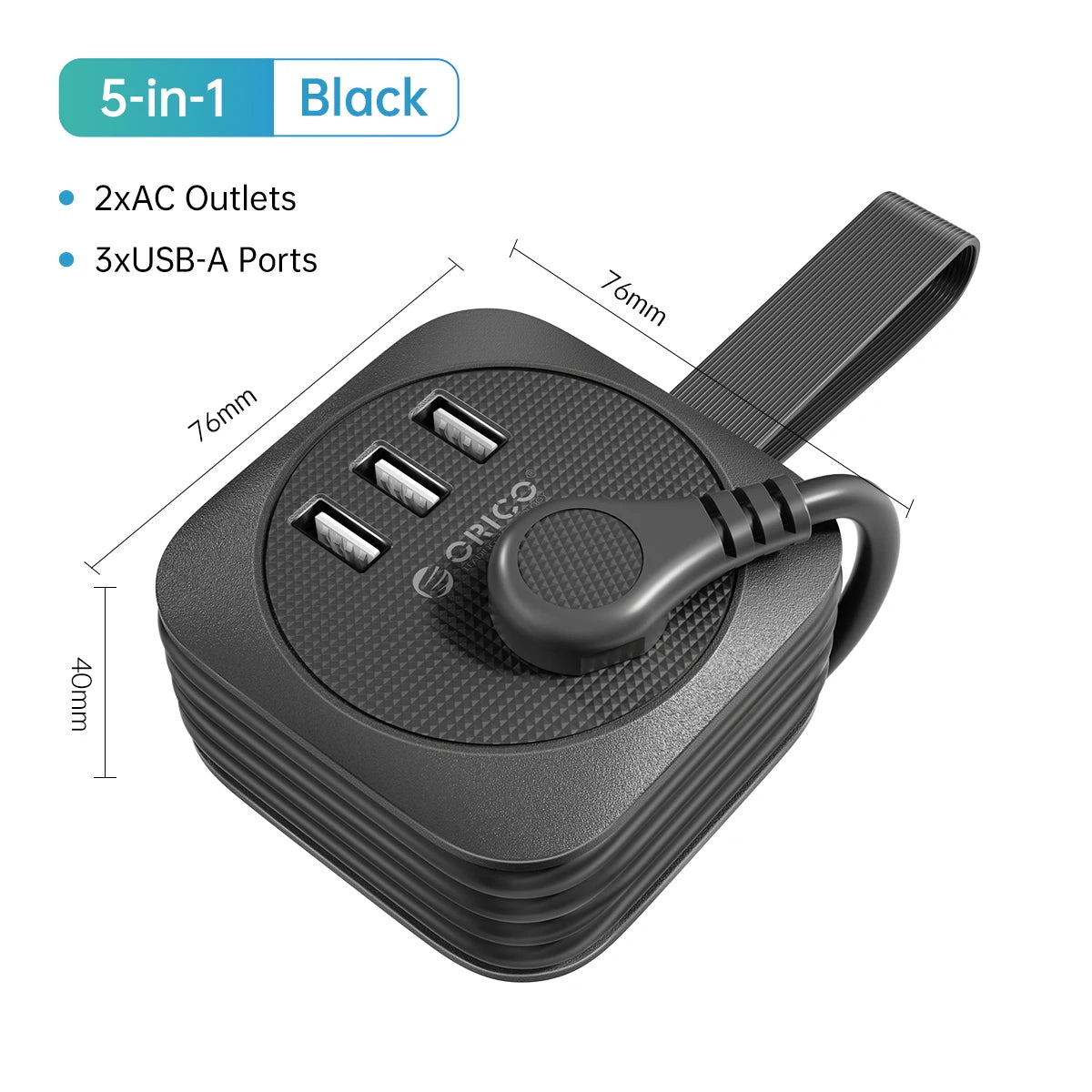 ORICO Travel Power Strip Adapter Smart Plug Multiple Extension Socke