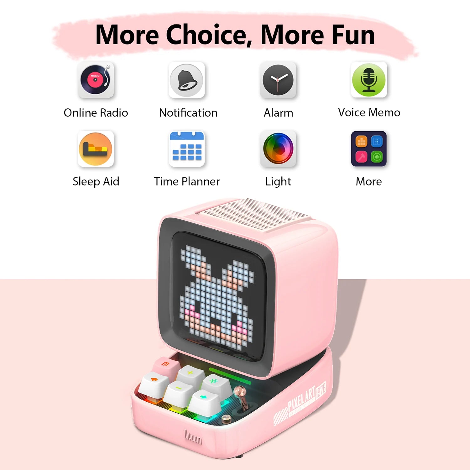 Divoom Ditoo – Pro Retro Pixel Art Bluetooth Portable Speaker Alarm