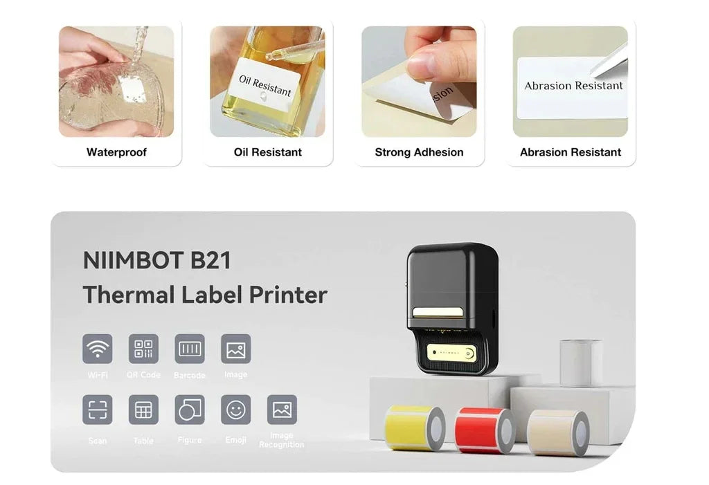 Niimbot B21 Mini Portable Printer Adhesive Label Thermal Printer Wir