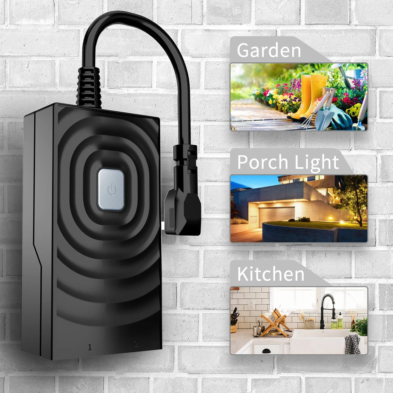 Meross HomeKit Outdoor Smart Plug Wi – Fi Outlet with 2 Grounded Soc