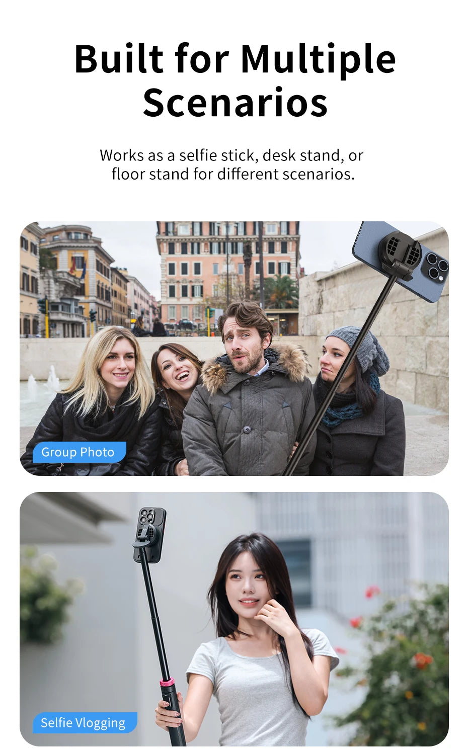 Ulanzi MT – 84 1.53M Magsafe Selfie Stick Tripod Stand Bluetooth Rem