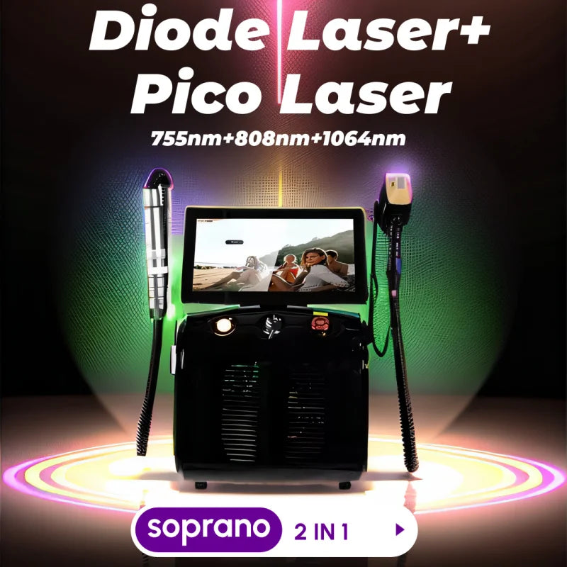 4000W 2in1 Soprano Ice Platinum Diode Laser 755 808 1064NM Wave Lase