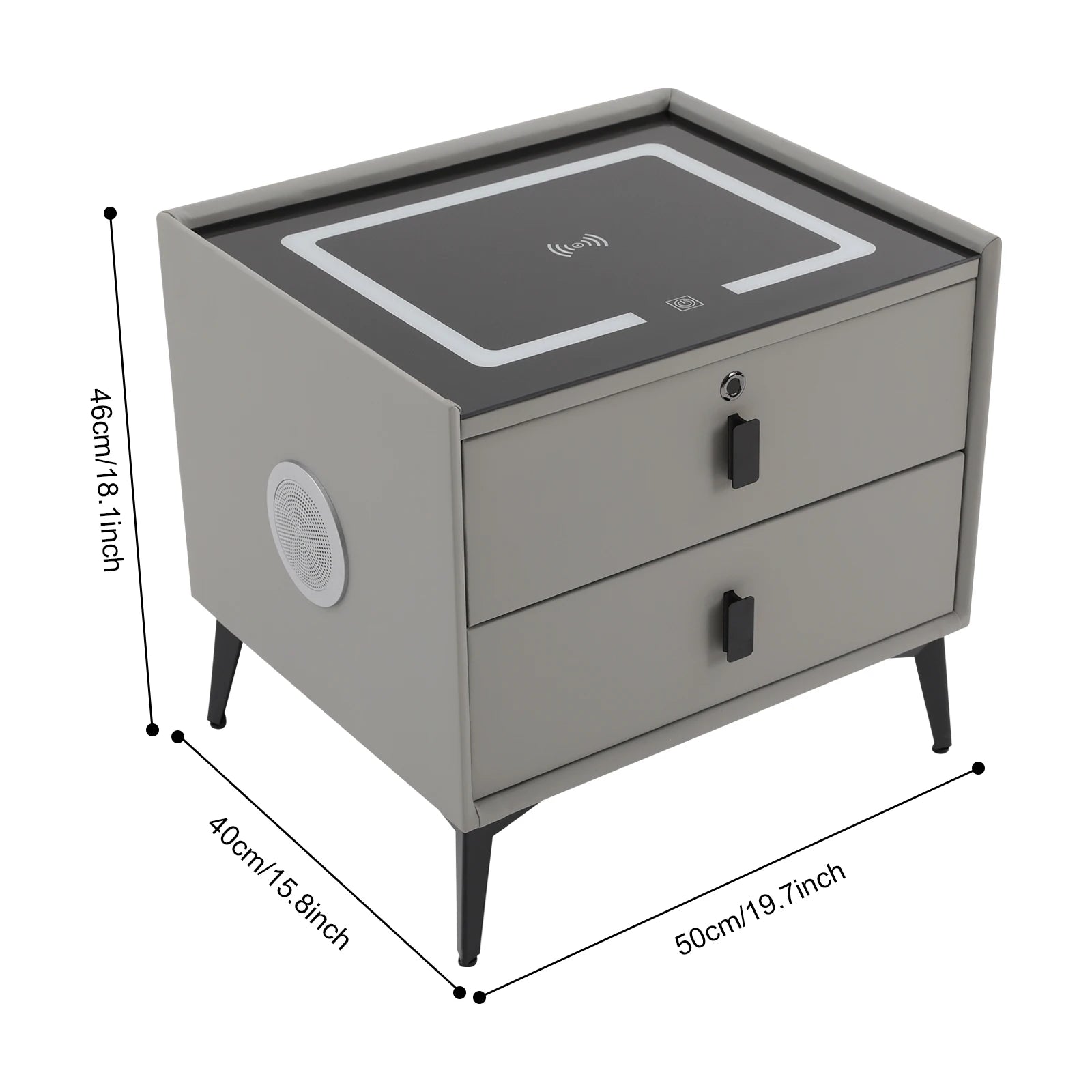 Bedside Table with Drawers Bluetooth Speaker Smart Bedside Table Bed