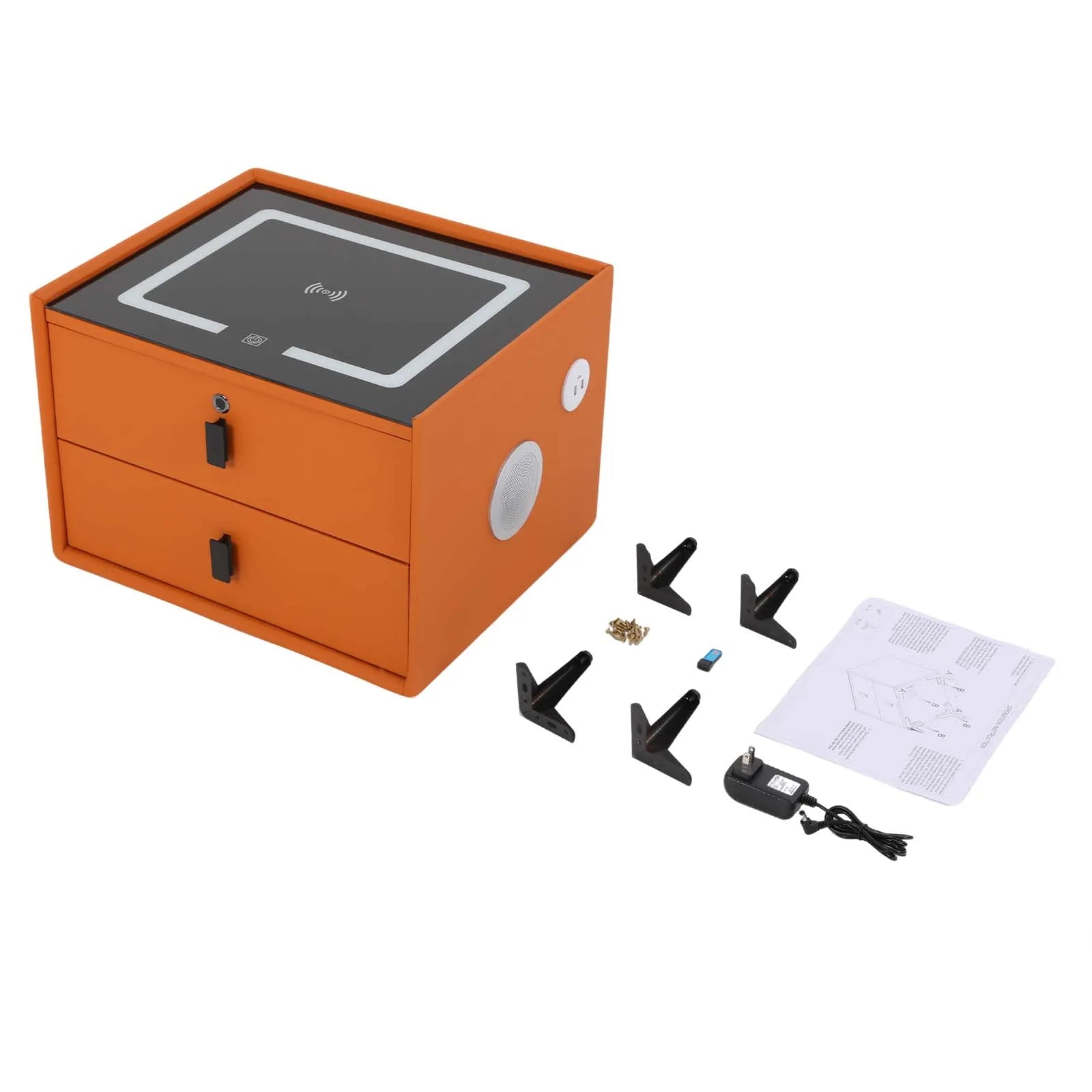 Bedside Table with Drawers Bluetooth Speaker Smart Bedside Table Bed