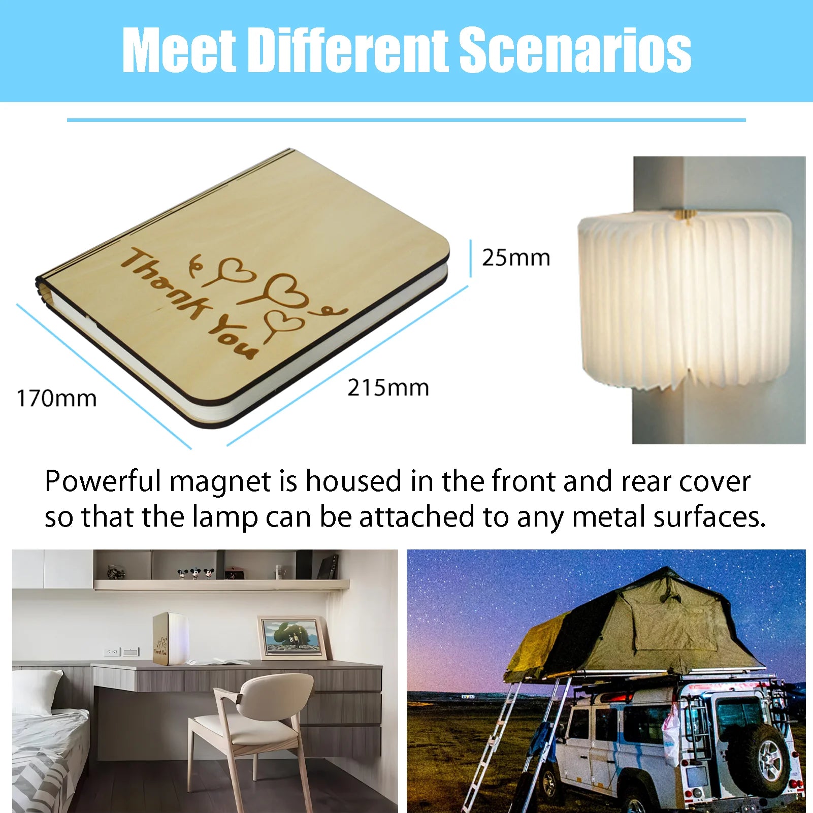 7 Colors Changing Folding Book Lamp Wireless Blutooth Speaker Player