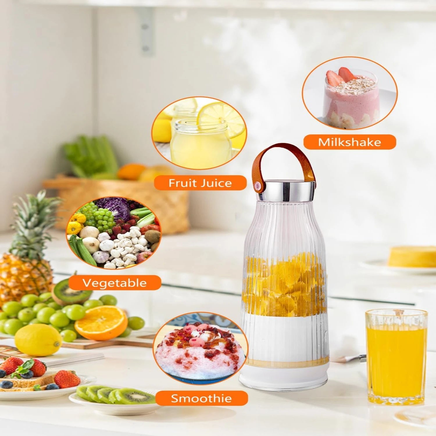 Portable Blender USB Rechargeable, Personal Blender for Shakes and S