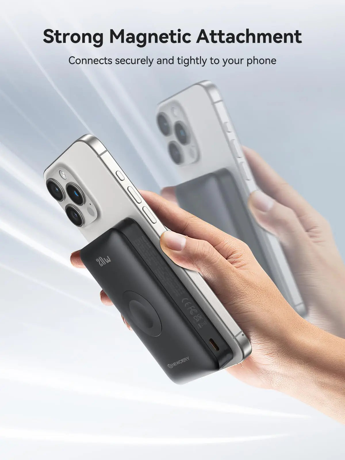 NEWDERY10000mAh Magnetic Wireless Power Bank for Apple Watch /9/8/7/