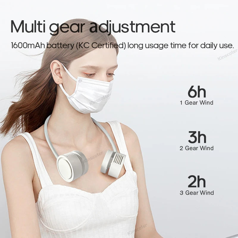 Hanging Neck Fan Power Ventilador Bladeless Neckband Fan Portable Mi