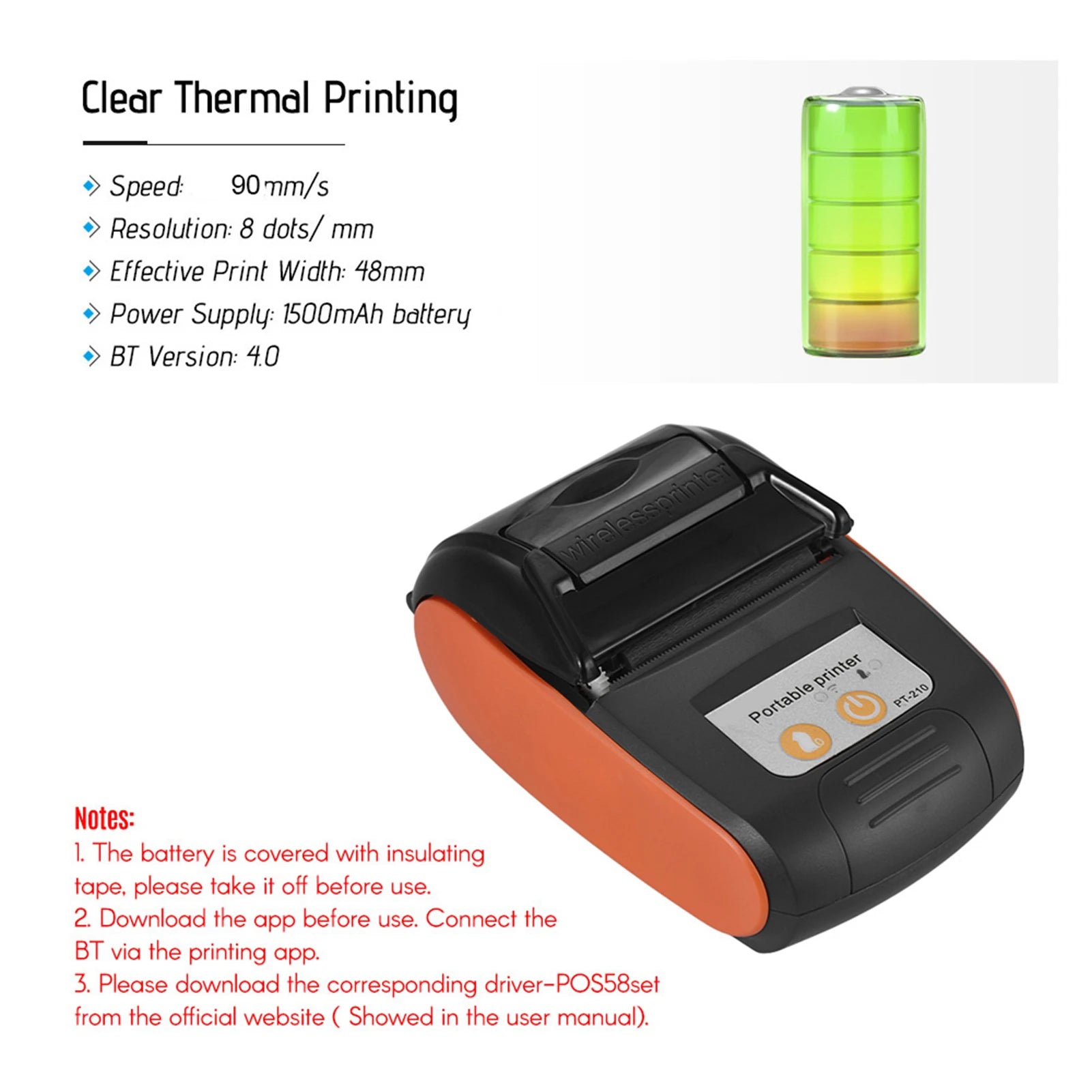 Portable Thermal Printer Mini Portable Thermal Printer Bluetooth Min