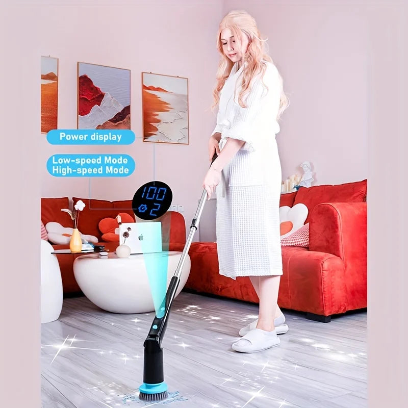 Electric Spin Scrubber with 7 Replaceable Brush Heads Strong Power C