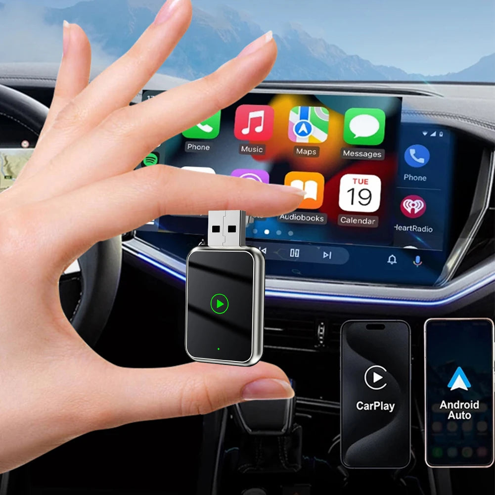 2in1 Wired to Wireless CarPlay Adapter Convert Type – C Plug & Play