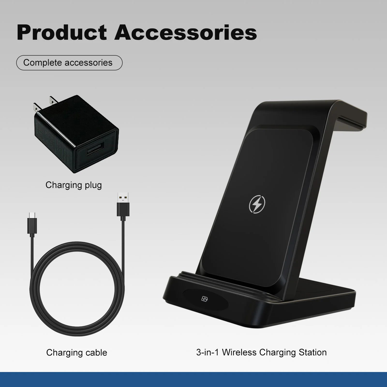 3 – in – 1 Wireless Charging Station 18W Travel Fast Charger Magneti