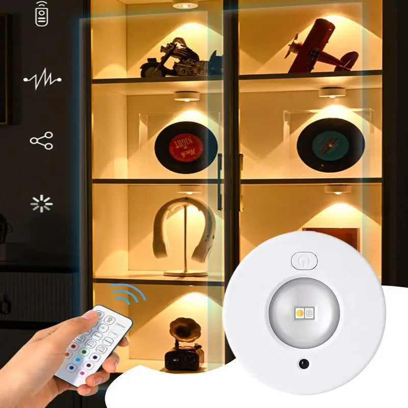 Puck Lights with Remote Magnetic Under Cabinet Indoor Lighting 500mA