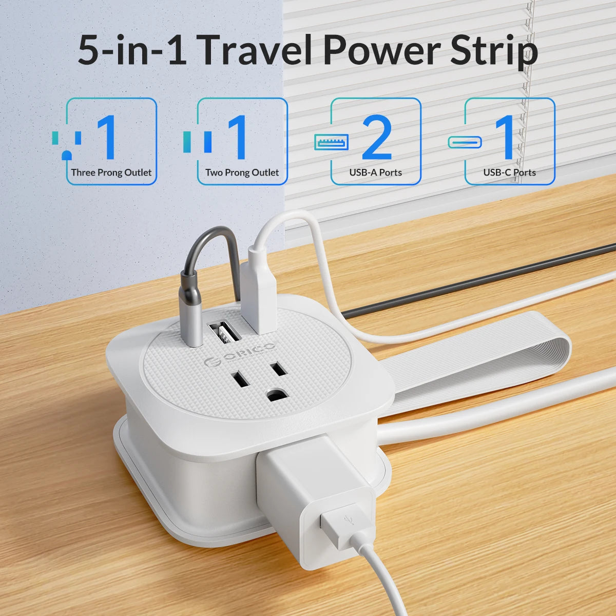 ORICO Travel Power Strip Adapter Smart Plug Multiple Extension Socke