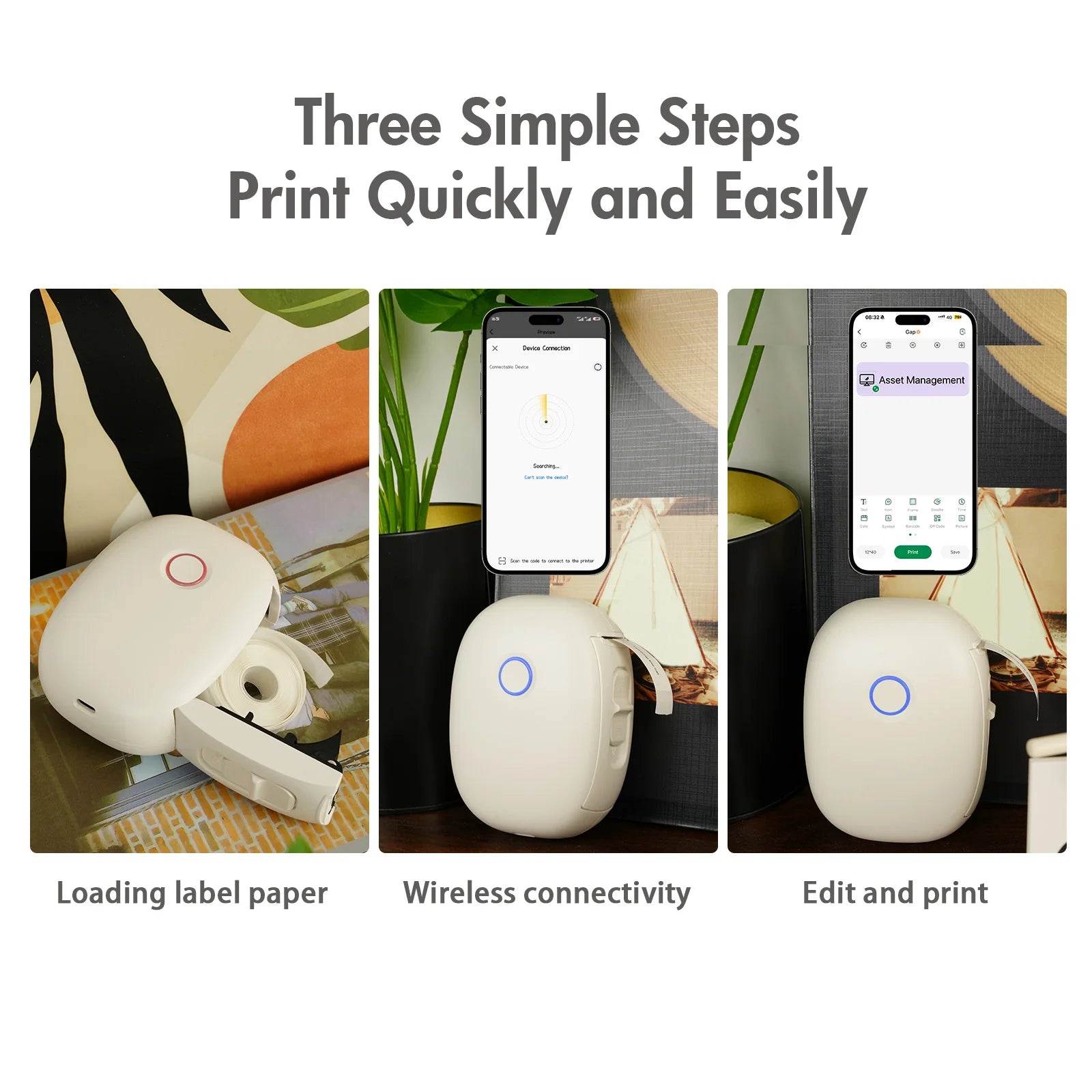 Mini Portable Wireless Inkless Thermal Printer Bluetooth Pocket Labe