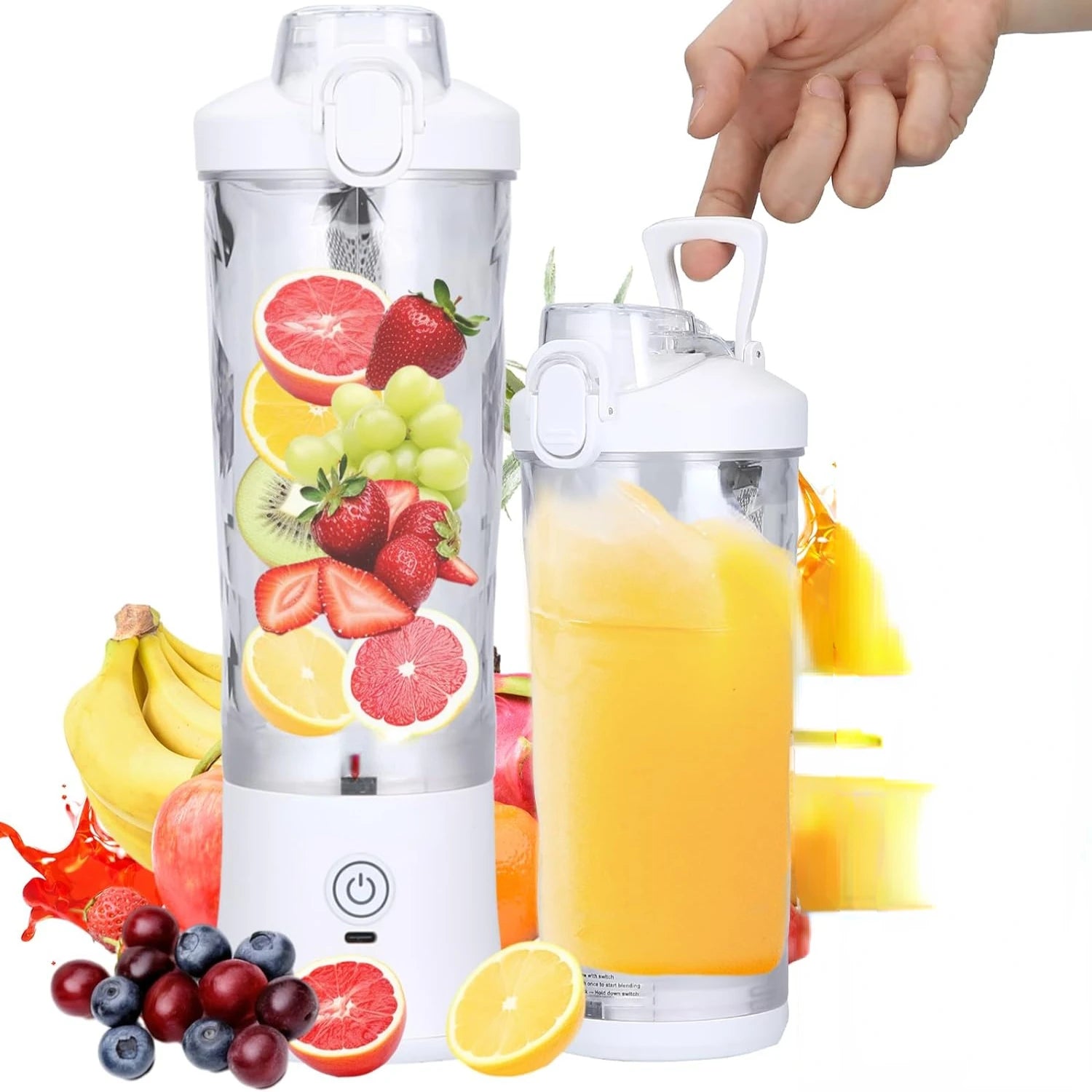 Compact and Powerful Portable Personal Size Blender with 6 Sharp Bla