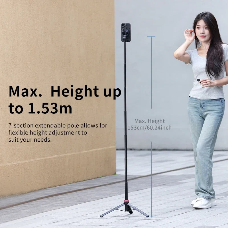 Ulanzi MT – 84 1.53M Magsafe Selfie Stick Tripod Stand Bluetooth Rem