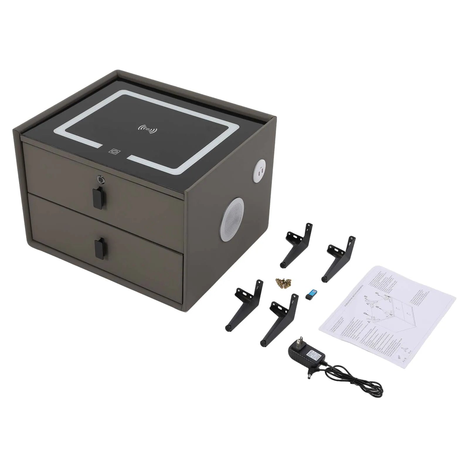 Bedside Table with Drawers Bluetooth Speaker Smart Bedside Table Bed