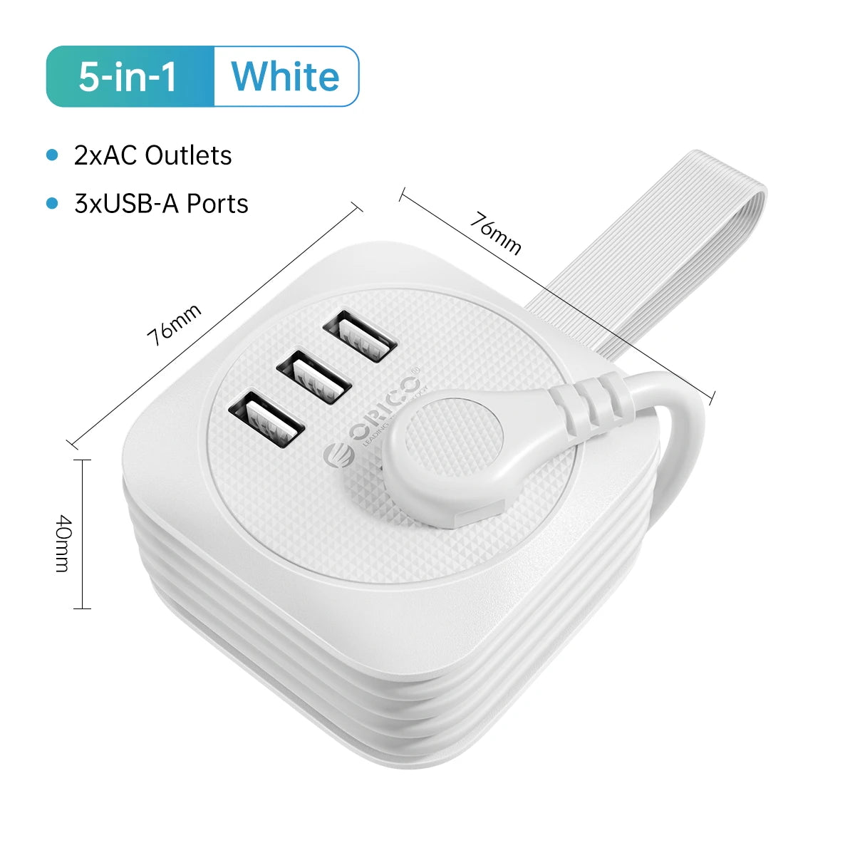 ORICO Travel Power Strip Adapter Smart Plug Multiple Extension Socke