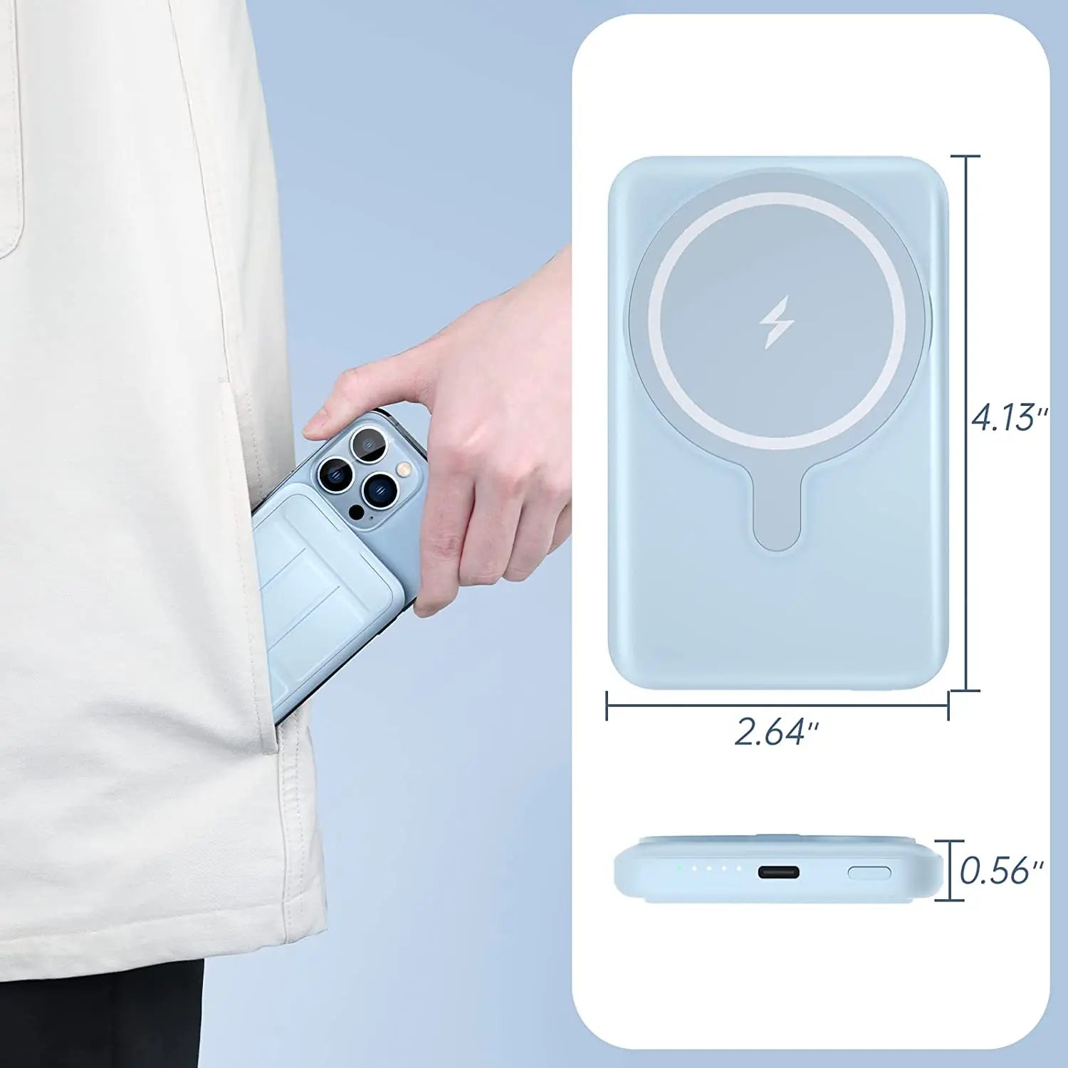 Magsafe Power Bank 5000mAh Magnetic Wireless Phone Charger External