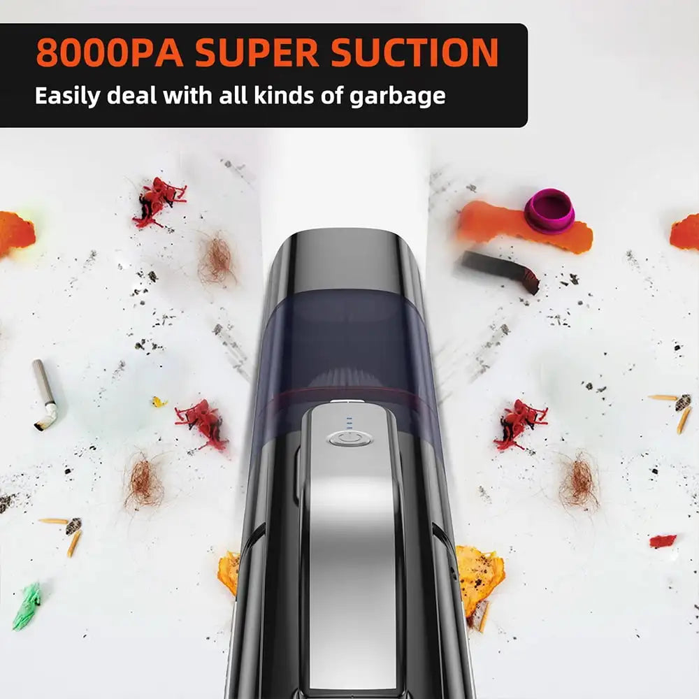 Car Vacuum Cleaner Cordless, 8000PA Protable Rechargeable Handheld V