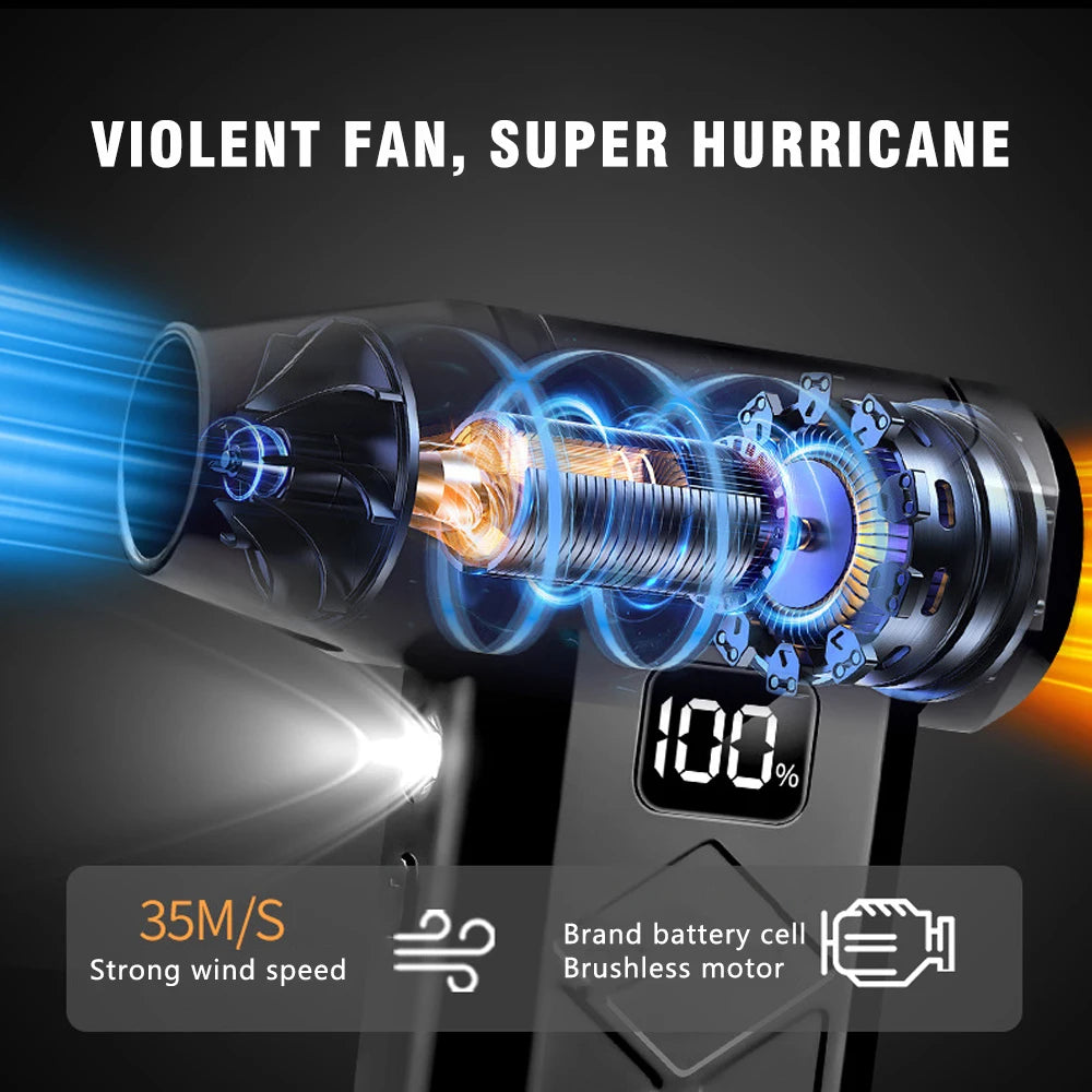 80000RPM Brushless Air Duster Dust Blower Portable Turbo Fan Cleaner
