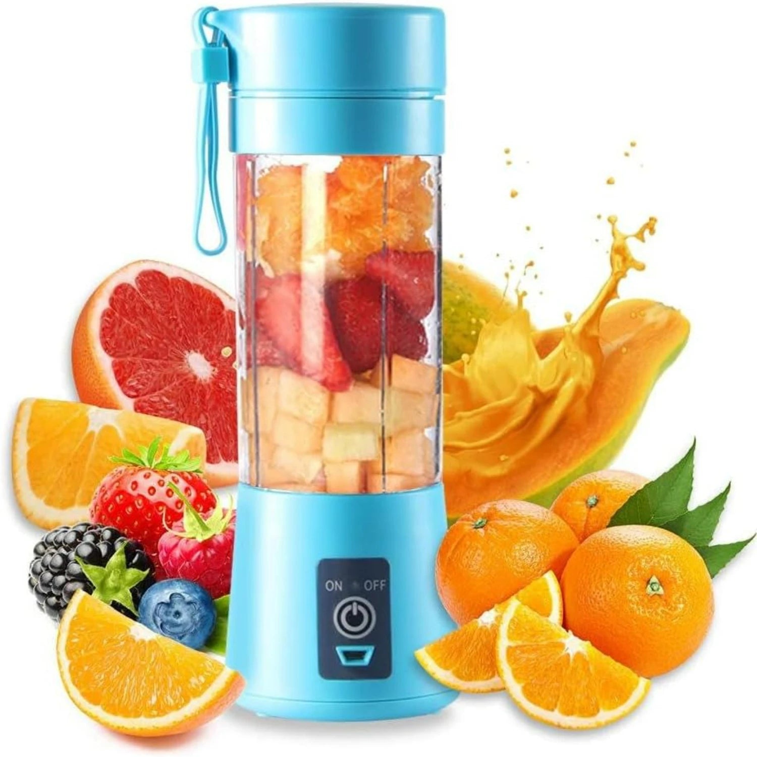 Green Portable USB Rechargeable Personal Blender for Fruit Juice, Sh