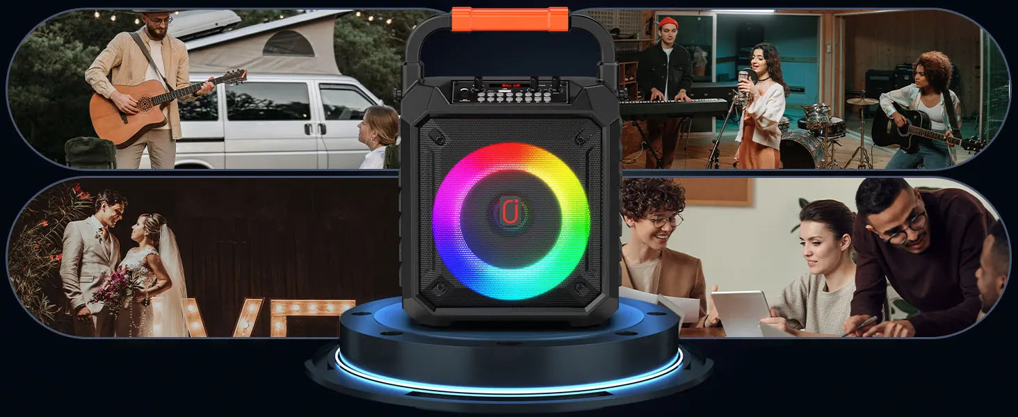 T17 – T Wireless Bluetooth Speaker, Karaoke Machine with 2 Microphon