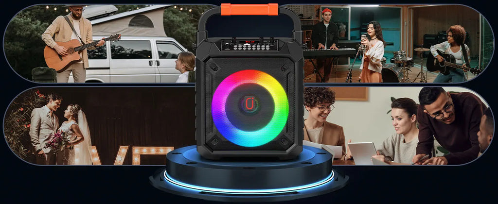 T17 – T Wireless Bluetooth Speaker, Karaoke Machine with 2 Microphon