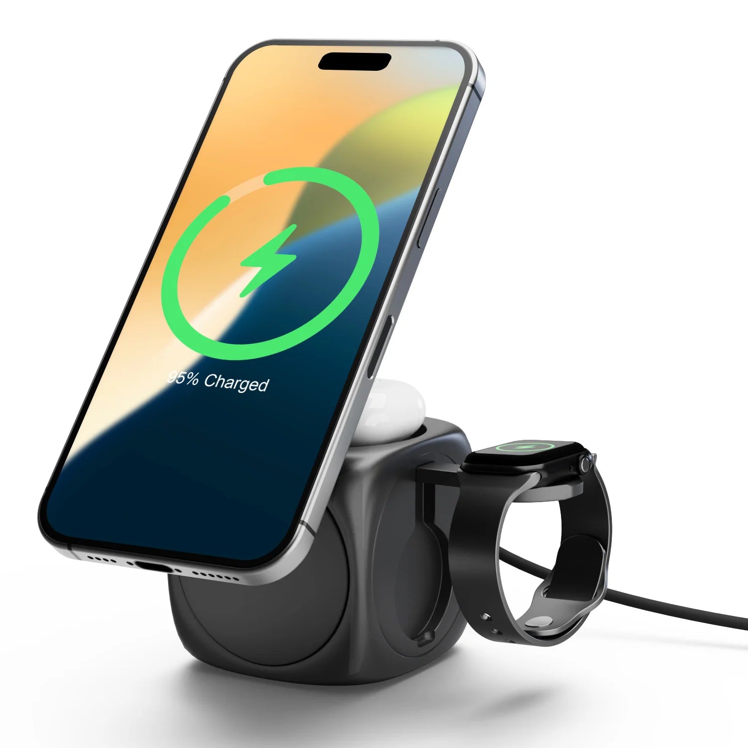 3 – in – 1 Magnetic Wireless Charging Station Foldable 15W Fast Char