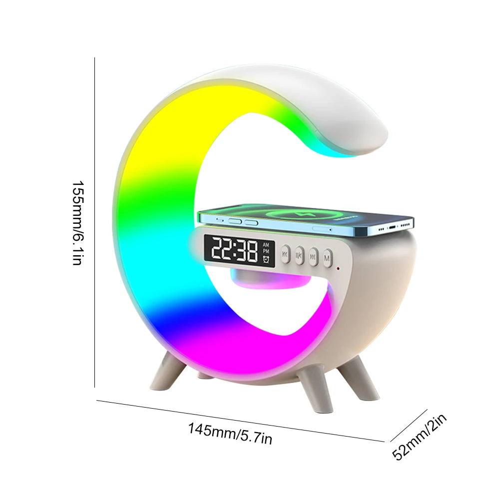 Wireless Speaker Charger Night Light with Alarm Clock Charging Funct