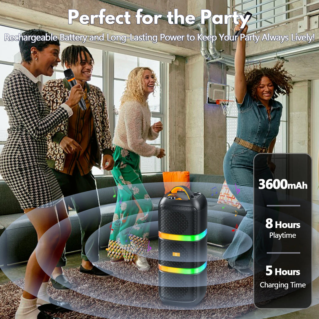 JYX Wireless Speaker, Portable Bluetooth Speaker, Karaoke Machine wi