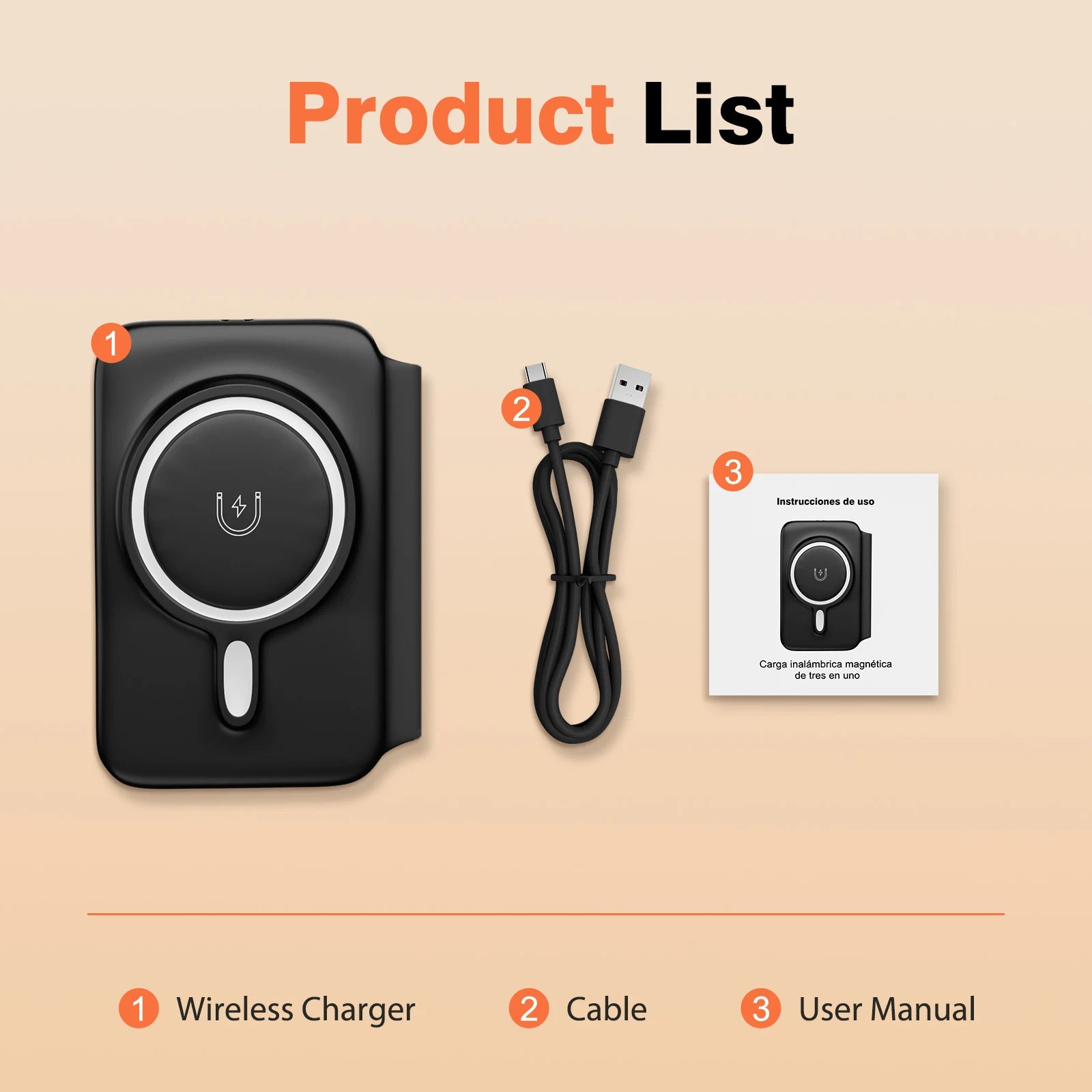 3 in 1 Wireless Charger Station Magnetic Foldable 15W for Apple Devi