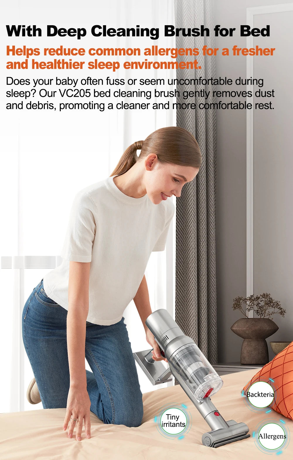 Cordless Handheld Vacuum Cleaner,27000PA,Touch Screen,Smart Dust Sen