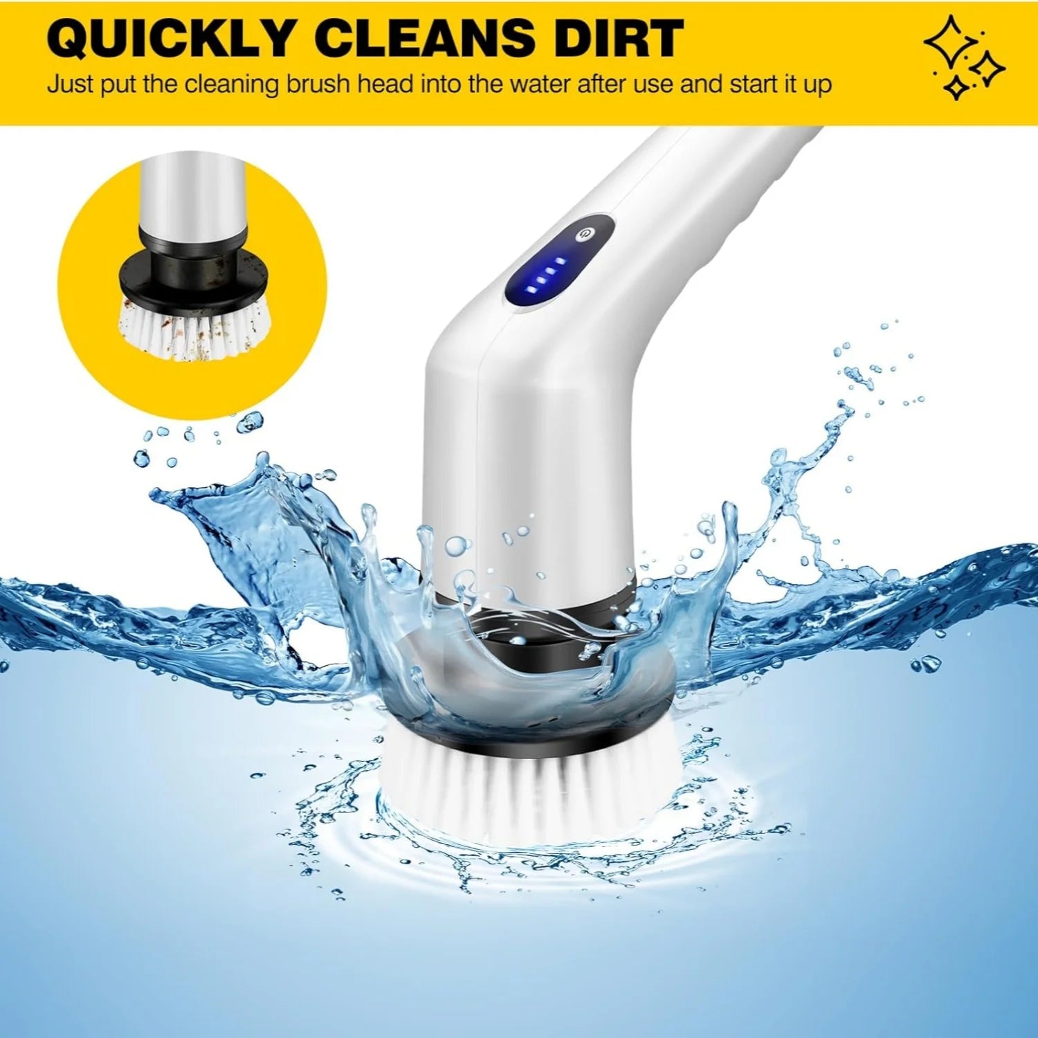 BRIEFNESS Electric Cleaning Brush Spin Scrubber 3 in 1 Cordless Clea