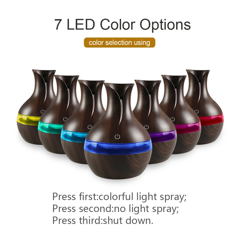 Air Humidifier with 7 – Colors Mood LED Aromatherapy Diffuser 300ml