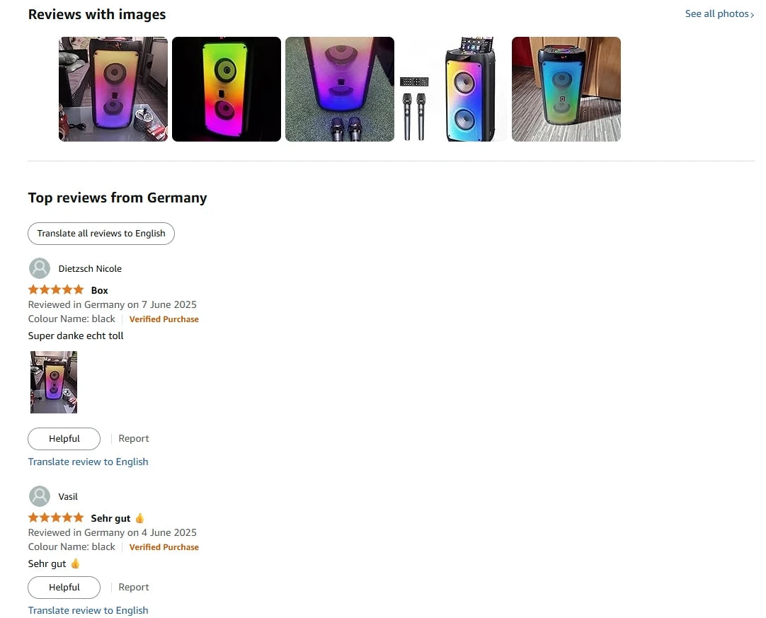 Wireless Bluetooth Speaker, Karaoke Machine with 2 Microphone, Home