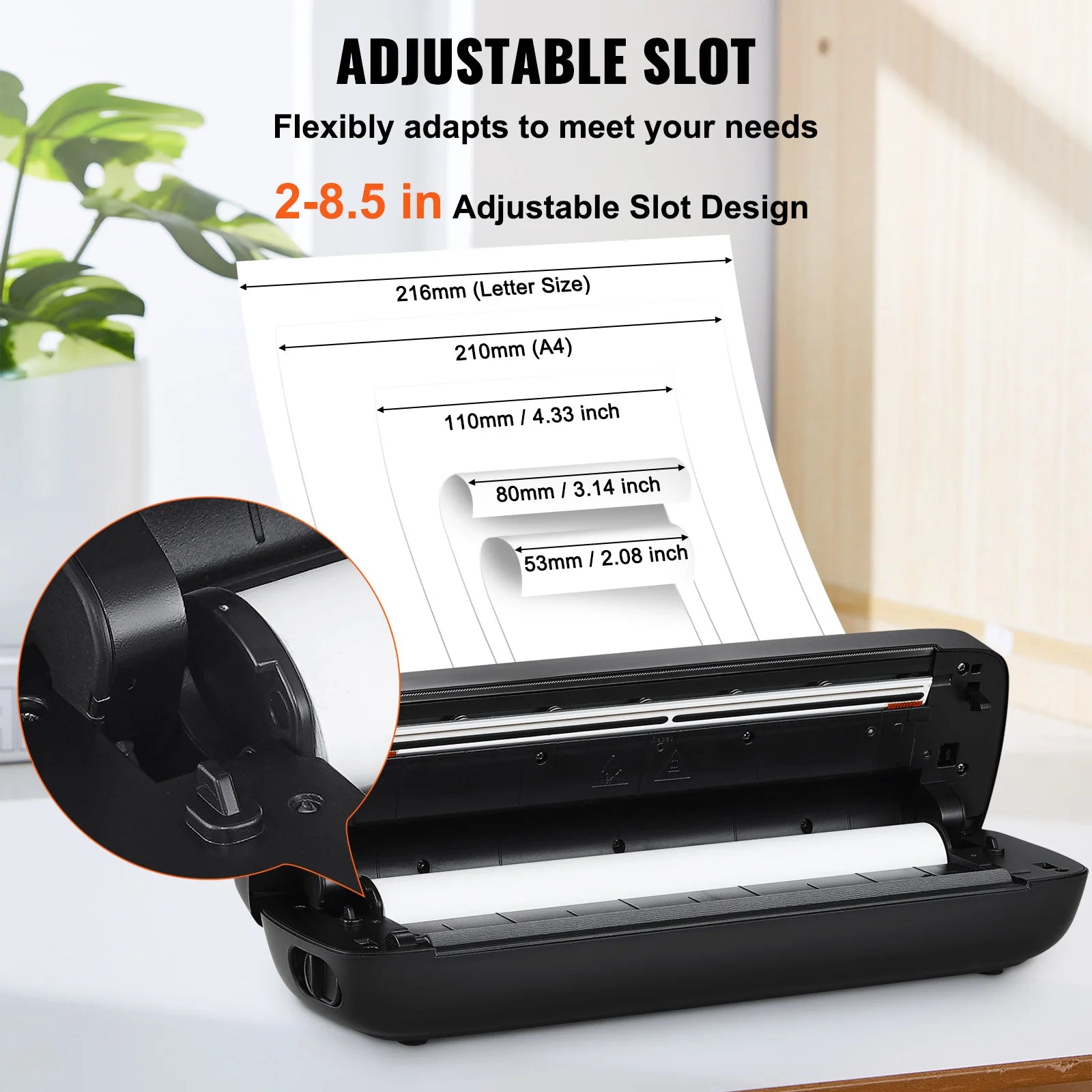 SucceBuy Portable Bluetooth Inkless Mobile Thermal Printer for A4 A5